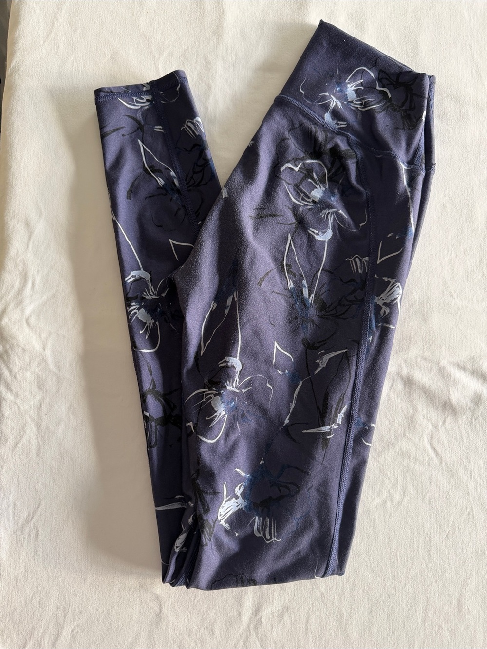 Fabletics Navy Floral High-Rise Leggings